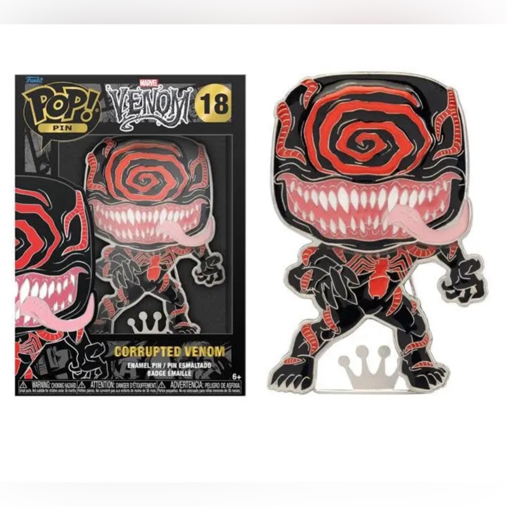 NEW SEALED Funko POP! Pin w/ stand Corrupted Venom #18 Marvel Studios Spider-Man